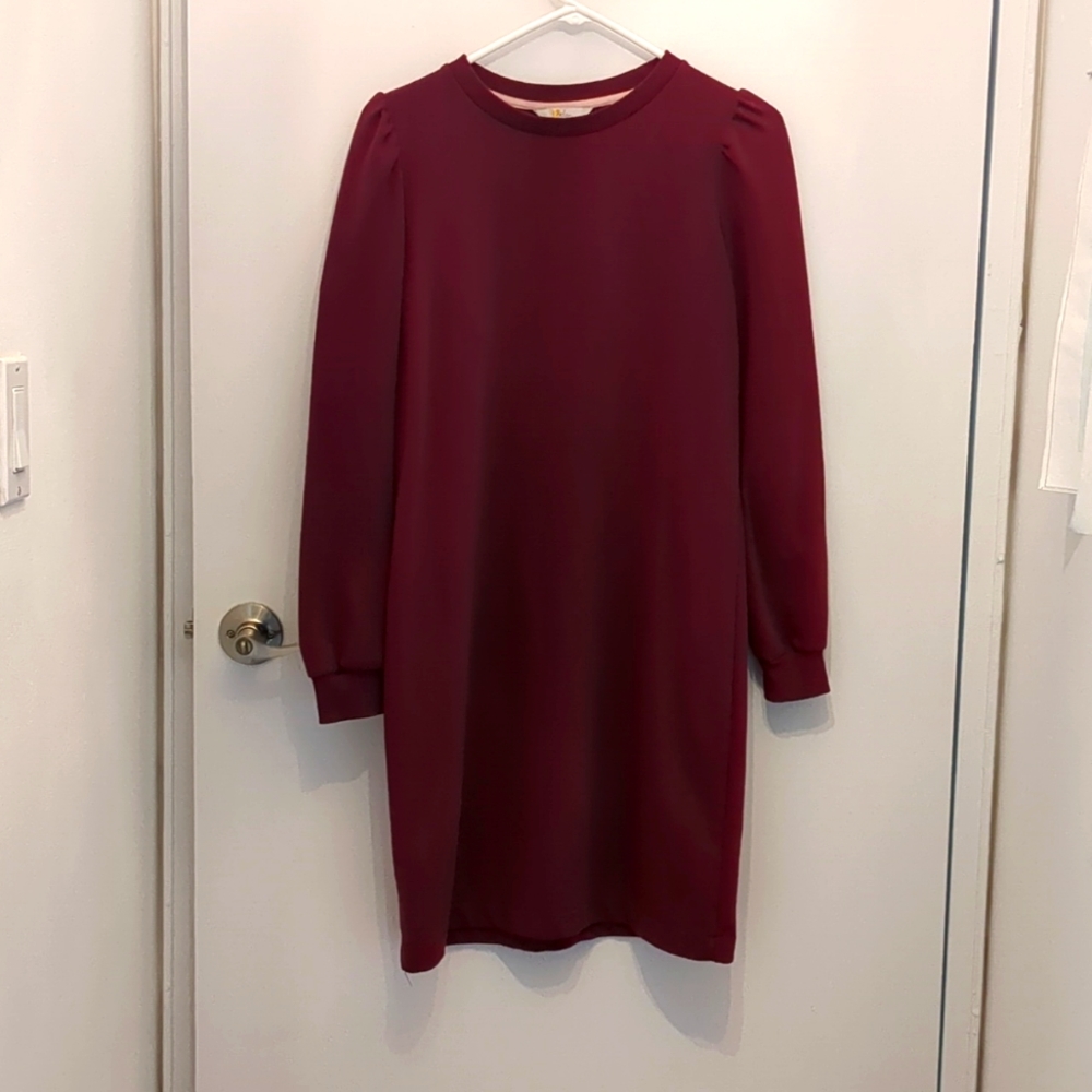 Boden Puff Sleeve Sweatshirt Dress